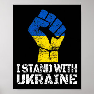Support Ukraine I Stand With Ukraine Ukrainian Fla Poster