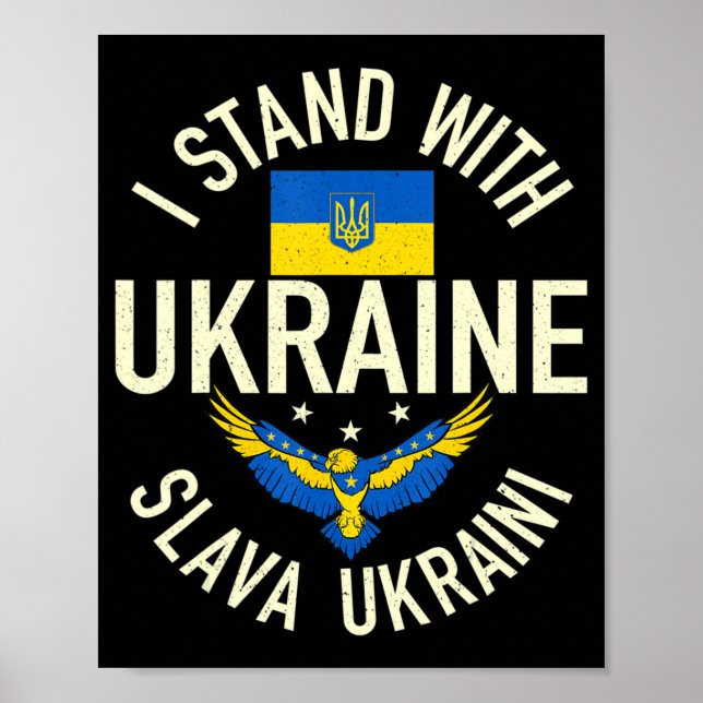 Support Ukraine I Stand With Ukraine Ukrainian Fla Poster (Front)