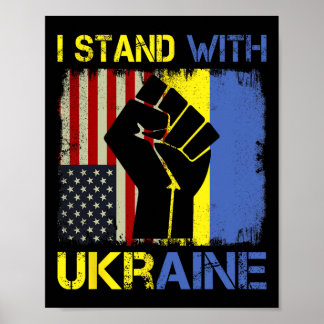 Support Ukraine I Stand With Ukraine Ukrainian Fla Poster