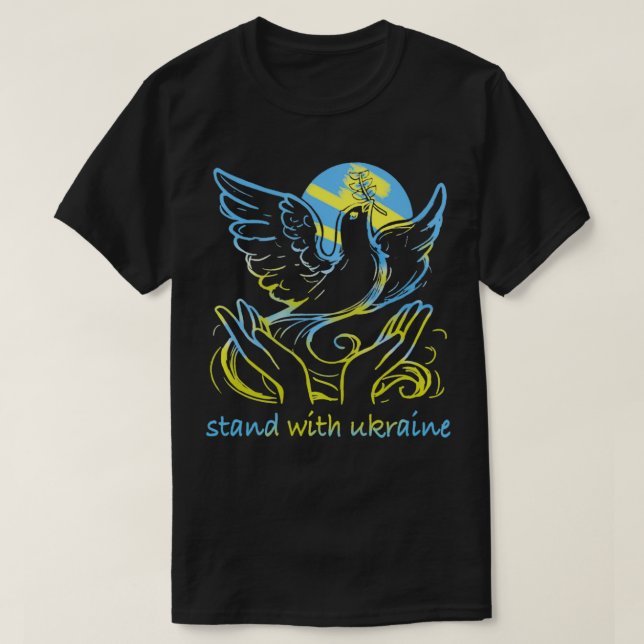Support Ukraine I Stand With Ukraine Ukrainian Fla T-Shirt (Design Front)