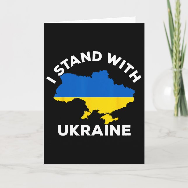 Support Ukraine I Stand With Ukraine Ukrainian Map Card (Front)