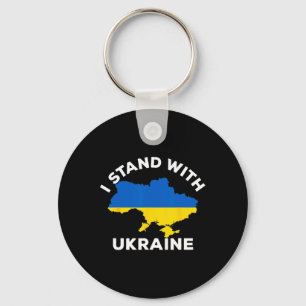 Support Ukraine I Stand With Ukraine Ukrainian Map Key Ring