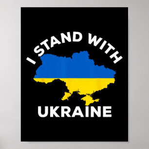 Support Ukraine I Stand With Ukraine Ukrainian Map Poster
