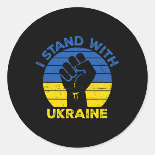 Support Ukraine I Stand With Ukraine Ukrainianflag Classic Round Sticker