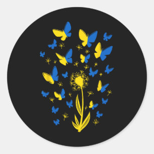 Support Ukraine I Stand With Ukraine Women Butterf Classic Round Sticker