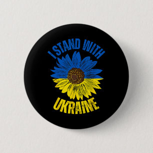 Support Ukraine I Stand With Ukrainian Flag Slava  6 Cm Round Badge