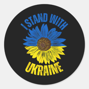 Support Ukraine I Stand With Ukrainian Flag Slava  Classic Round Sticker