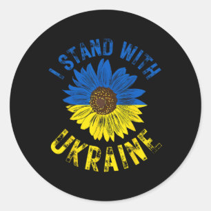 Support Ukraine I Stand With Ukrainian Flag Slava Classic Round Sticker