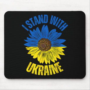 Support Ukraine I Stand With Ukrainian Flag Slava Mouse Pad