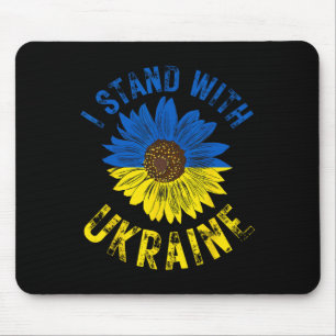 Support Ukraine I Stand With Ukrainian Flag Slava  Mouse Pad