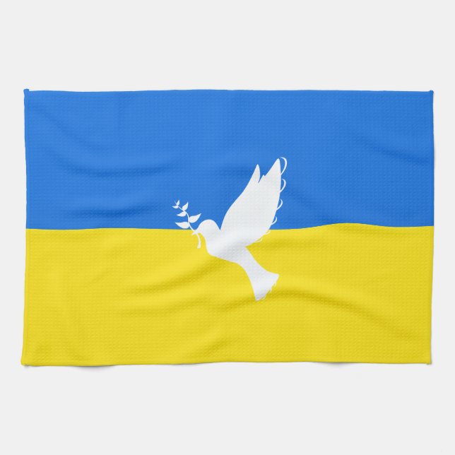 Support Ukraine Kitchen Towel Peace Dove (Horizontal)
