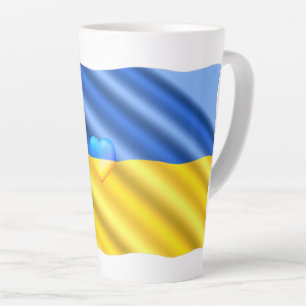 Support Ukraine Latte Mug Ukrainian Flag