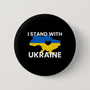 Support Ukraine Map Heart Stand Together Ukraine S 6 Cm Round Badge
