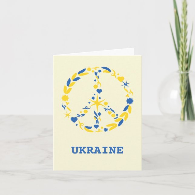 Support Ukraine Peace Greeting Card (Front)