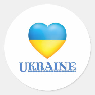Support Ukraine - Peace & Love for Ukraine Classic Round Sticker