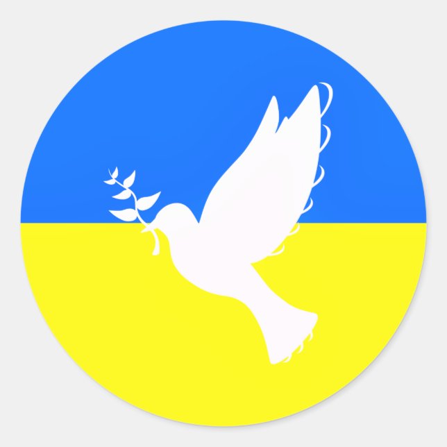 Support Ukraine Sticker Peace Dove - Freedom (Front)