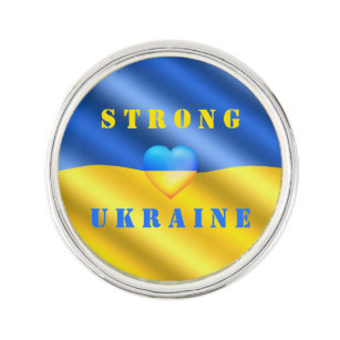 Support Ukraine - Strong - Flag - Freedom - Peace  Lapel Pin
