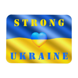 Support Ukraine - Strong - Flag - Freedom - Peace  Magnet