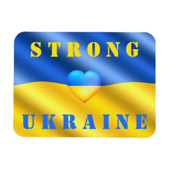Support Ukraine - Strong - Flag - Freedom - Peace  Magnet (Horizontal)