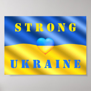 Support Ukraine - Strong - Flag - Freedom - Peace Poster