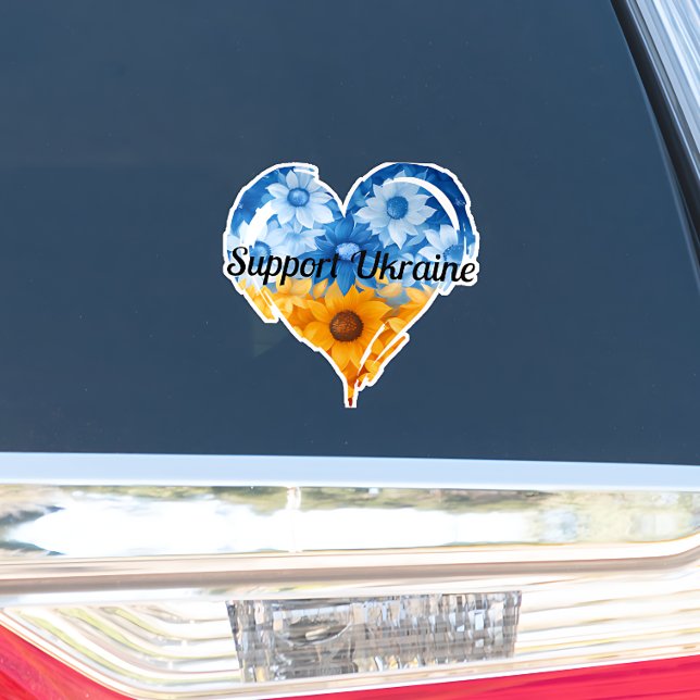 Support Ukraine Sunflower Heart Car Bumper (Creator Uploaded)