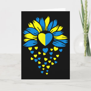 Support Ukraine Sunflower Heart  Card