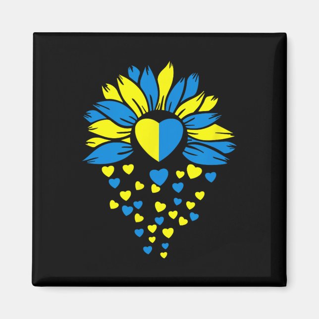 Support Ukraine Sunflower Heart  Magnet (Front)