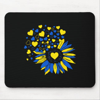 Support Ukraine Sunflower Ukrainian Flag Heart Men Mouse Pad