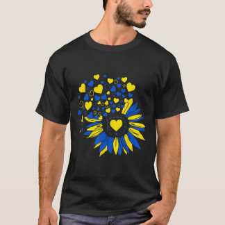 Support Ukraine Sunflower Ukrainian Flag Heart Men T-Shirt
