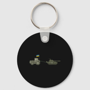 Support Ukraine Tractor Pulling A Russian  Key Ring