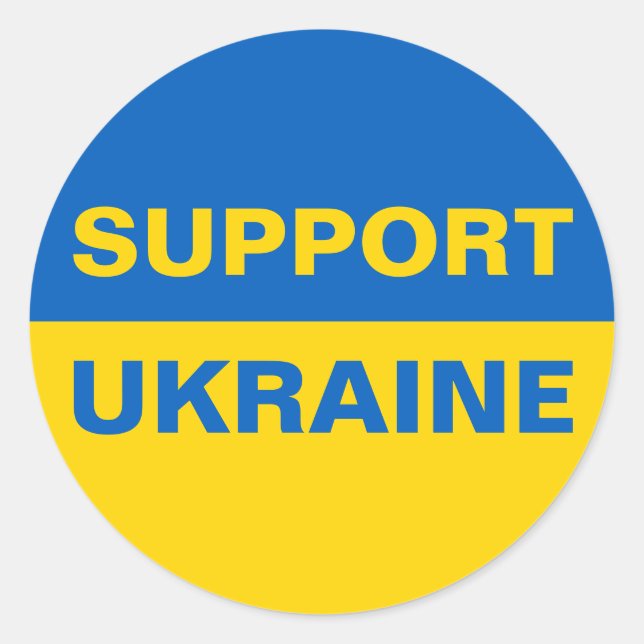 Support Ukraine Ukrainian Flag Classic Round Sticker (Front)
