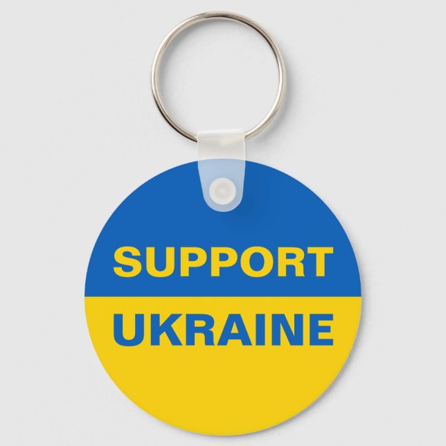 Support Ukraine Ukrainian Flag Key Ring (Front)