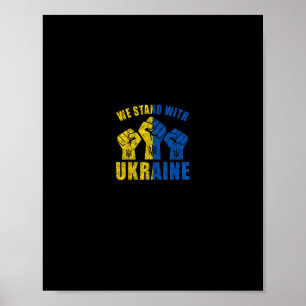 Support Ukraine - We Stand With Ukraine Flag Desig Poster