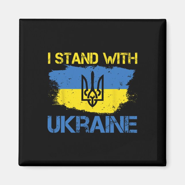 Support Ukraine With This Ukraine Flag I Stand Wit Magnet (Front)