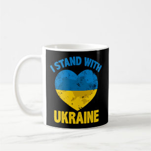 Support Ukrainian Flag I Stand With Ukraine Map Coffee Mug
