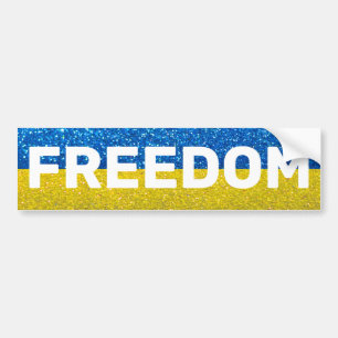 Support Ukrainian Flag of Ukraine Glitter Sparkles Bumper Sticker
