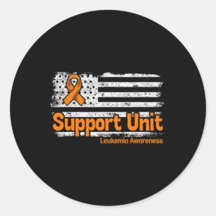 Support Unit Flag Blood Cancer Leukaemia Awareness Classic Round Sticker