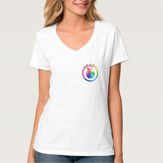 support vegan graphic rainbow t-shirt design