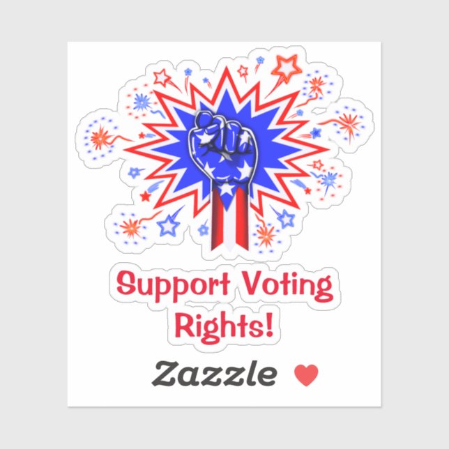 “Support Voting Rights!”  Laptop Sticker (Sheet)