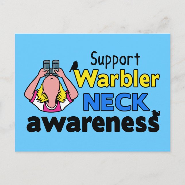 Support Warbler Neck Awareness Postcard (Front)
