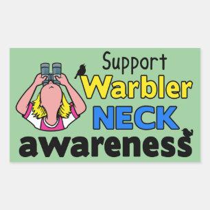 Support Warbler Neck Awareness Rectangular Sticker
