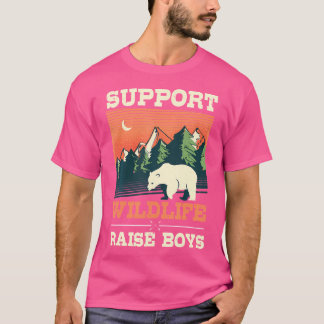 Support Wildlife Raise Boy Consevationist Camping  T-Shirt