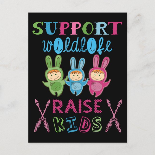 Support Wildlife Raise Kids Dad Fathers Day Postcard (Front)