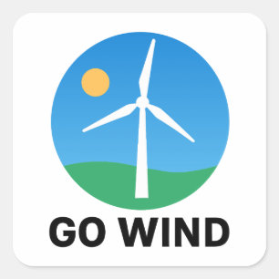 Support Wind Energy – Pro Clean Wind Power Square Sticker