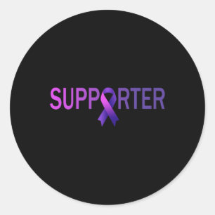 Support World Cancer Day Lavender Graphic Kids And Classic Round Sticker