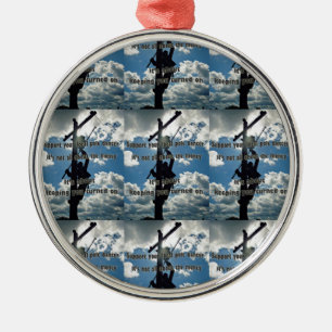 Support your Lineman Metal Tree Decoration