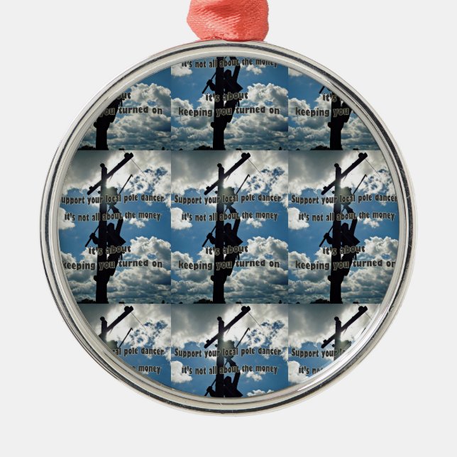 Support your Lineman Metal Tree Decoration (Front)