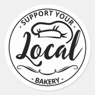 Support your local bakery classic round sticker