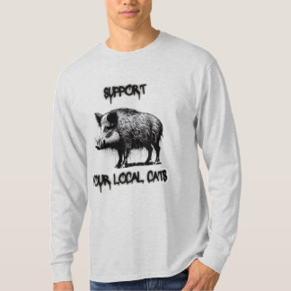 support your local cats with a wild boar T-Shirt