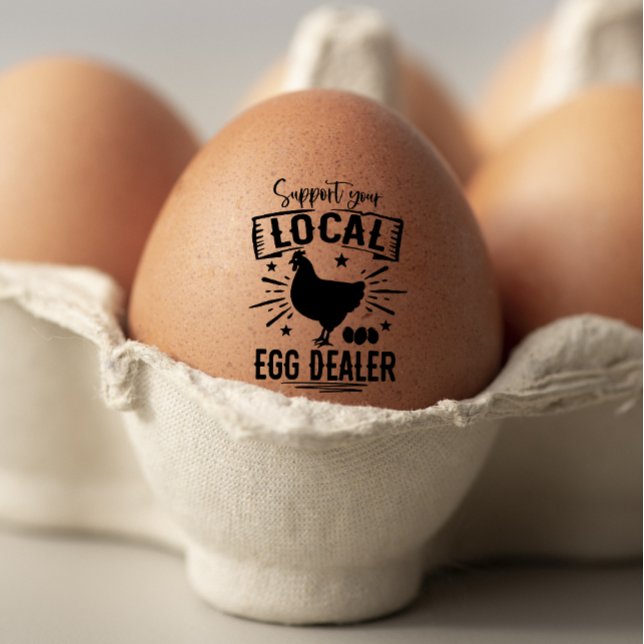 Support Your Local Egg Dealer Chicken Rubber Stamp (Creator Uploaded)